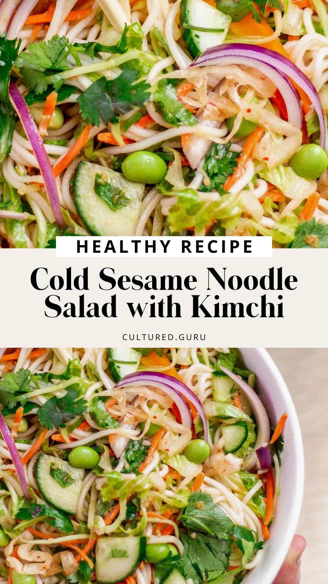 Cold Sesame Noodle Salad with Kimchi • Cultured Guru