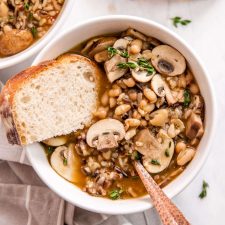 Vegan Wild Rice and Mushroom Soup (no cream)
