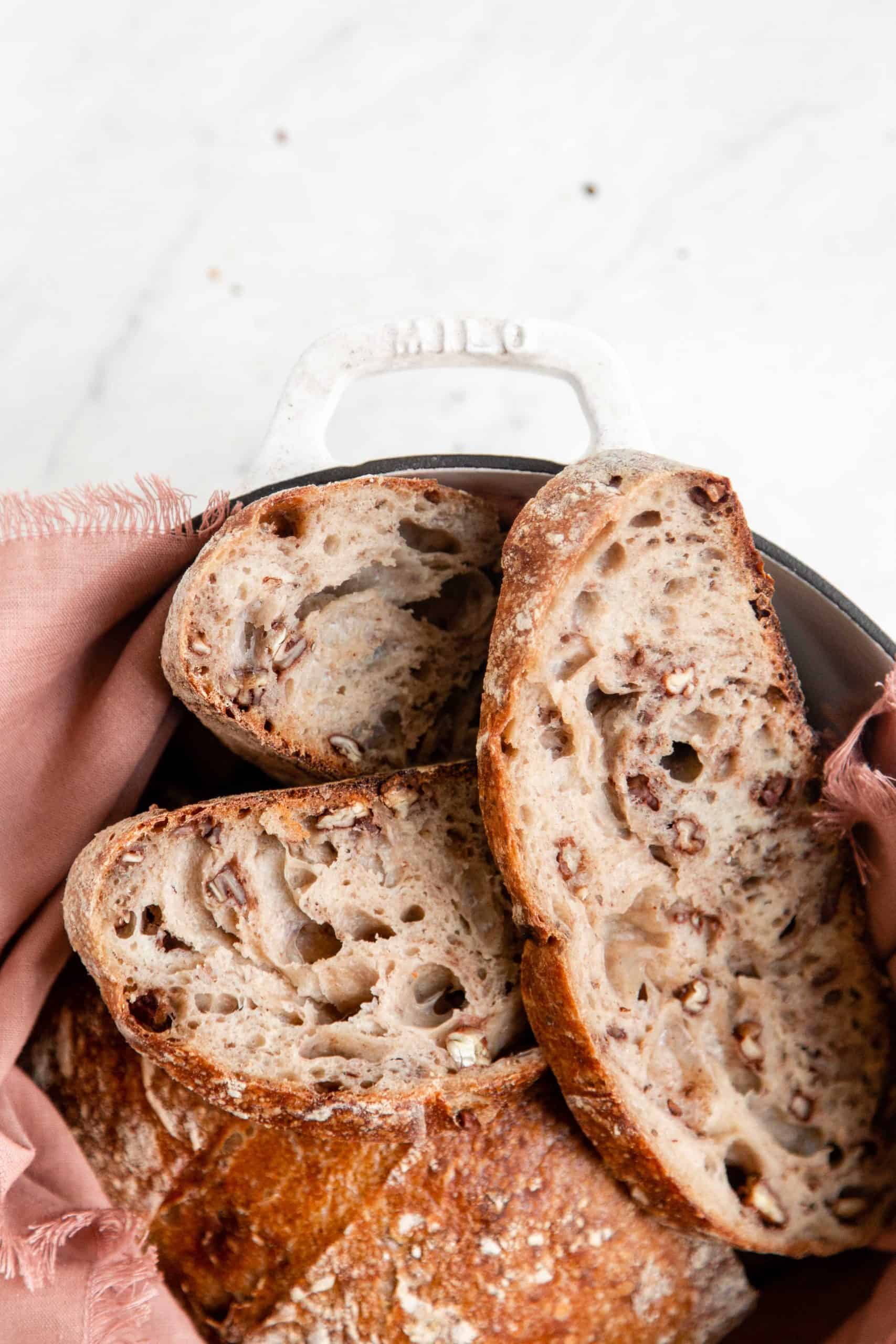 The Best Sourdough Cinnamon Bread with Maple and Pecans