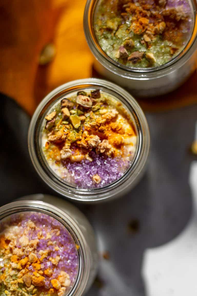 Mardi Gras Cheesecake Chia Pudding (Gluten Free King Cake Parfaits)