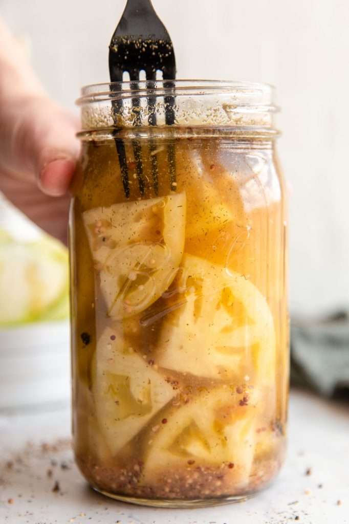 Fermented Green Tomatoes (Pickled Green Tomatoes Recipe) - Prepare + Nourish