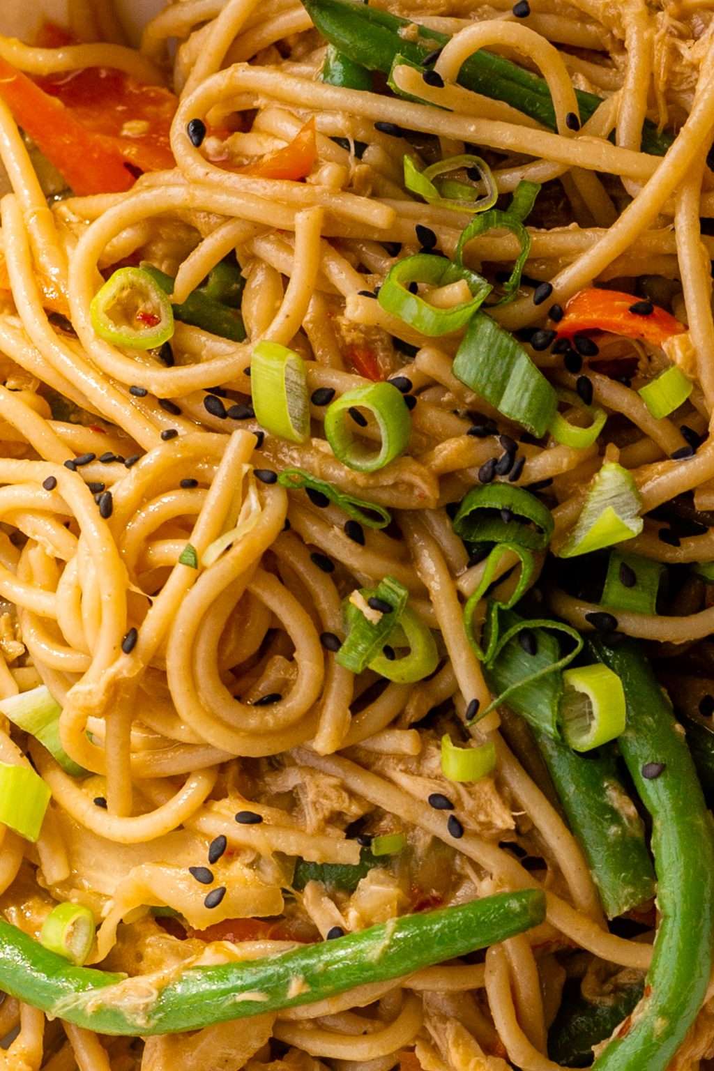 My House Special Lo Mein with Rotisserie Chicken and Kimchi