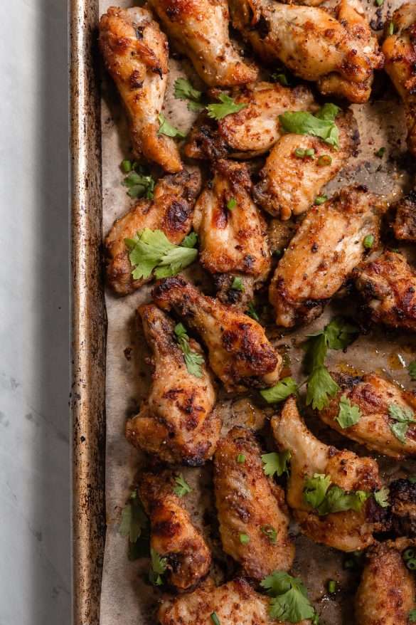 OvenBaked Marinated Chicken Wings with Kimchi and Miso Sauce