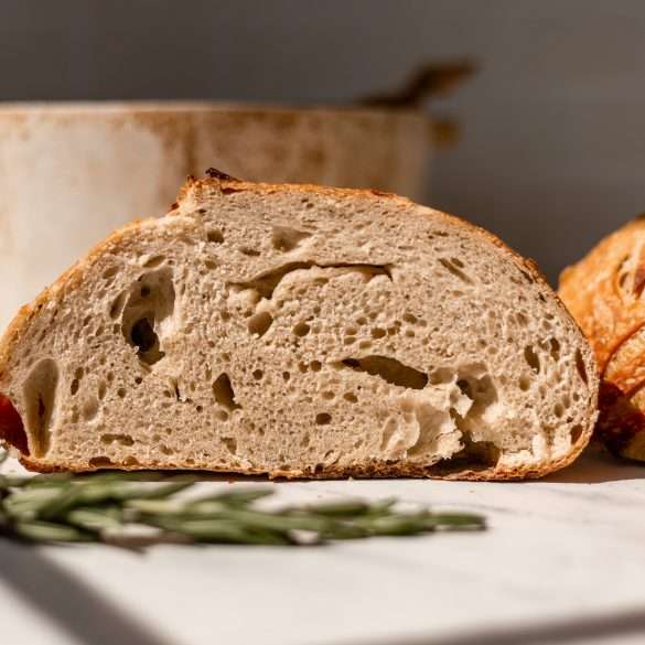 Rustic Rosemary Sourdough Bread • Cultured Guru