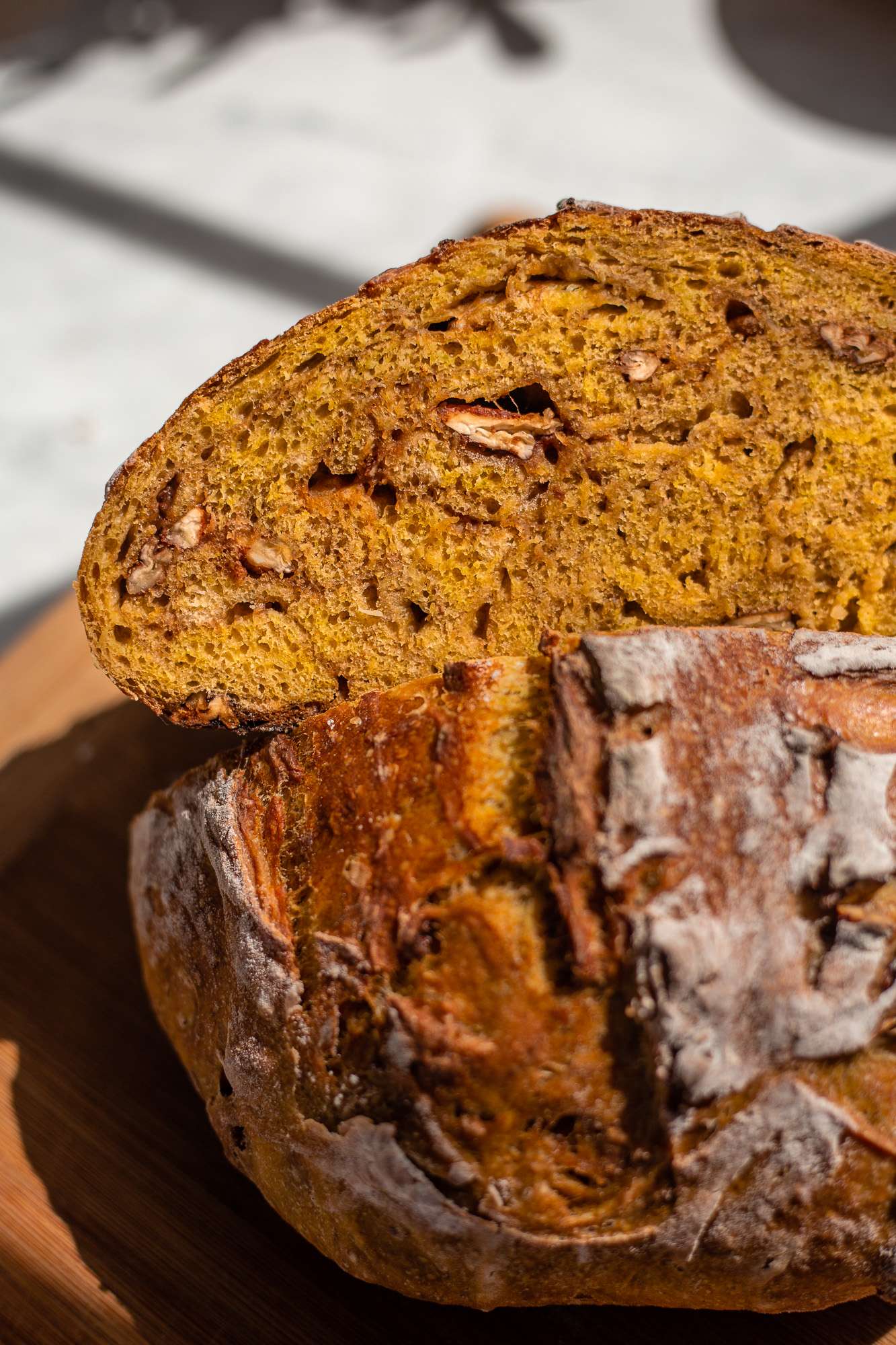 Sweet Sourdough Pumpkin Bread With Cinnamon and Pecans