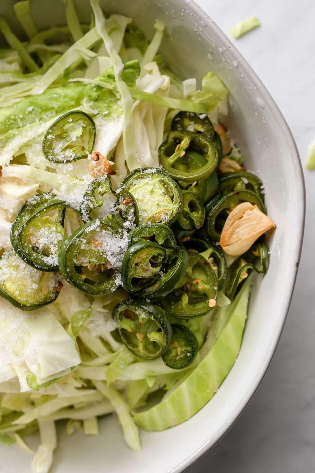 Roasted Jalapeno Sauerkraut with Dill and Garlic