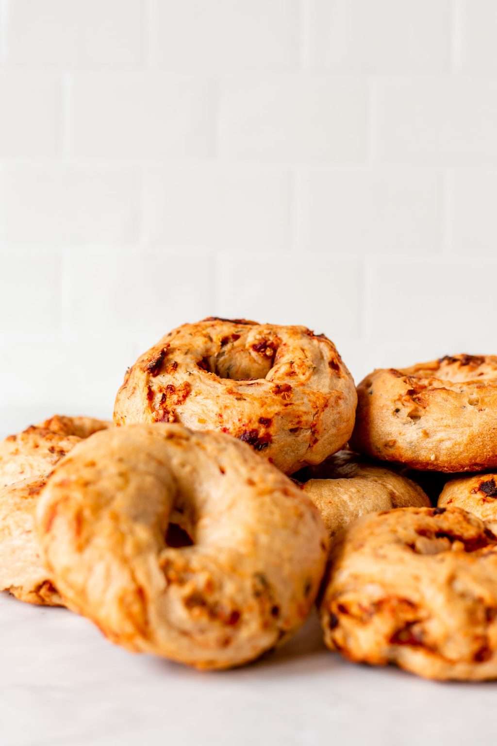 Sourdough Sun Dried Tomato Bagels with Italian Herbs