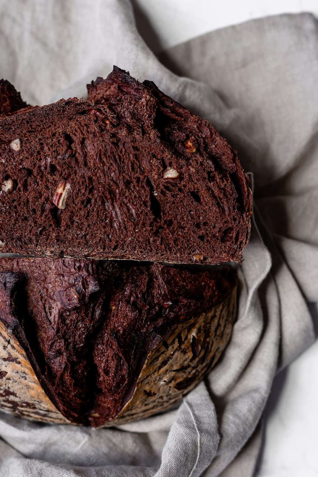 Dark Chocolate Sourdough Bread with Honey and Pecans