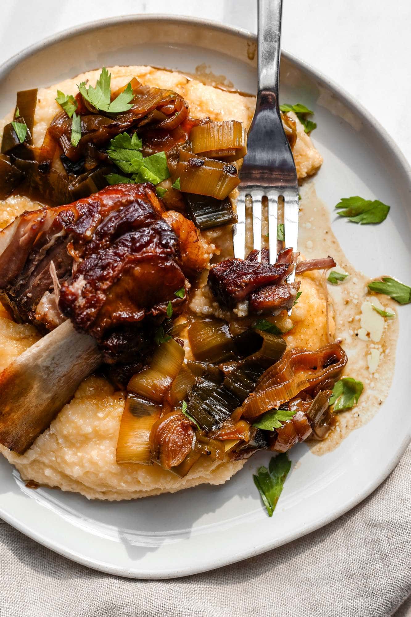 Beer Braised Short Ribs with Porter and Leeks