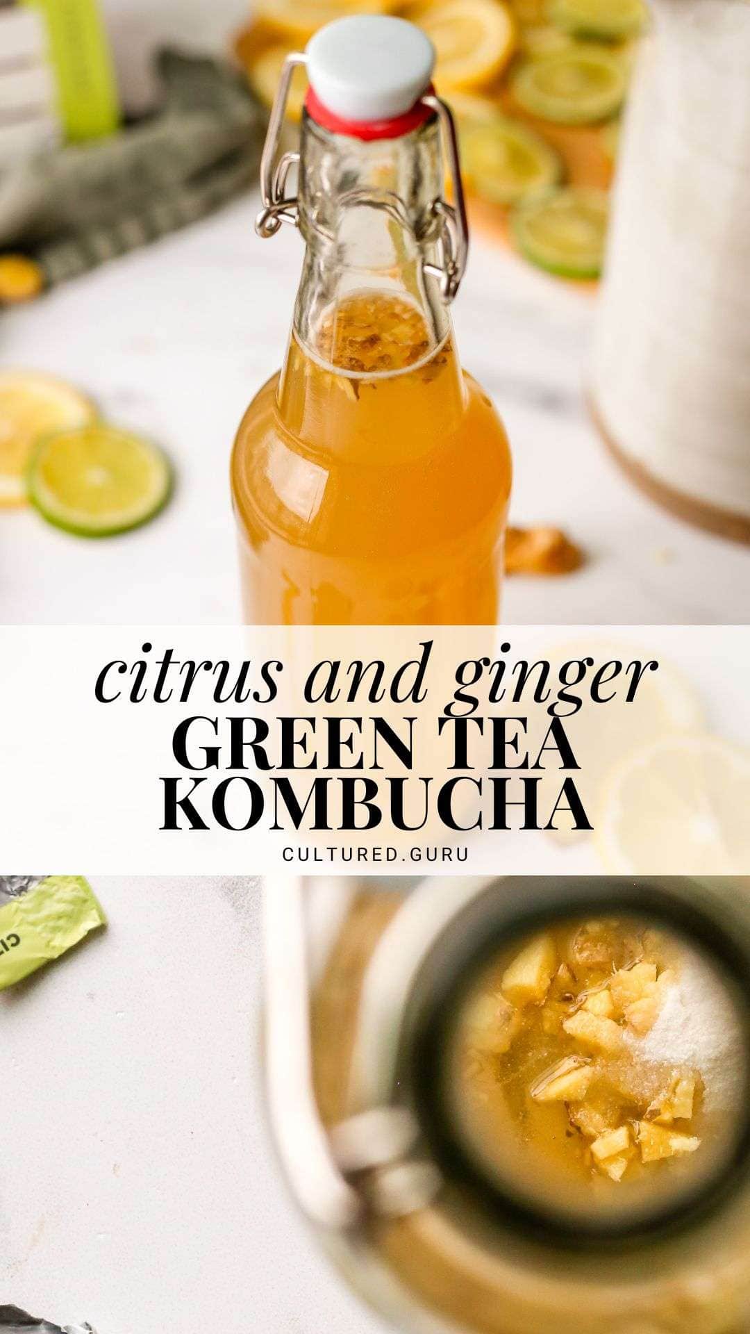 Citrus Ginger Green Tea Kombucha with Electrolytes
