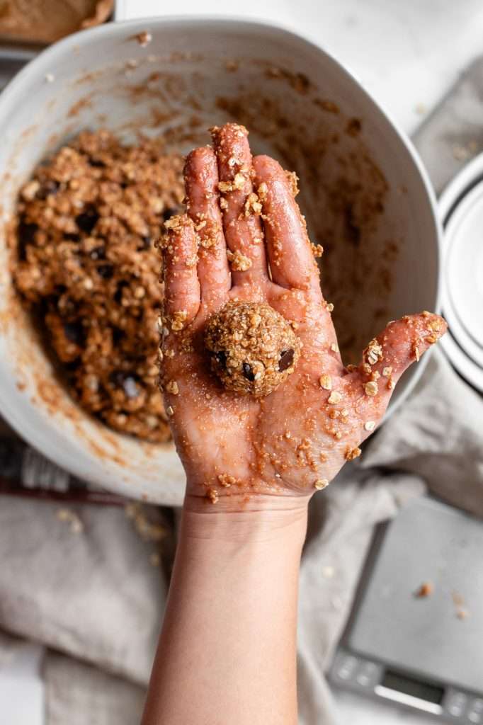 One cookie dough bite fits into the palm of my hand.