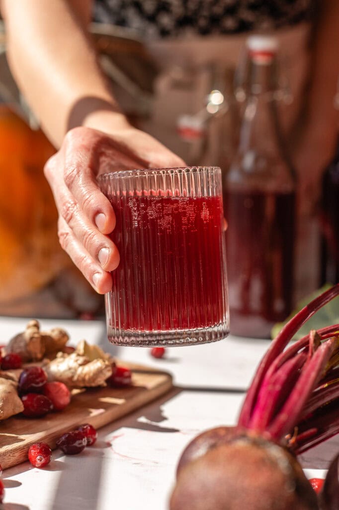 Healing Beet and Cranberry Kombucha with Ginger