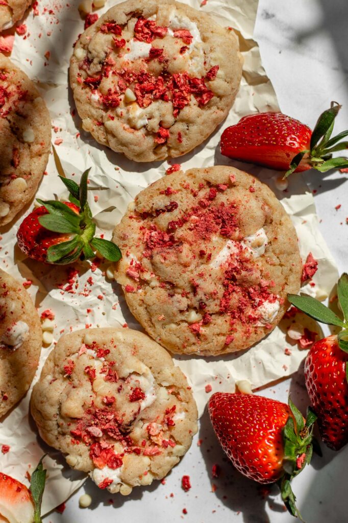 Sourdough Strawberries and Cream Cookies