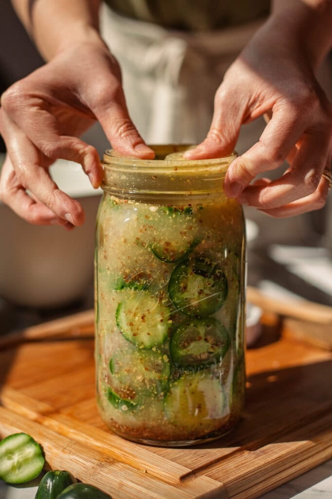 Fermented Spicy Dijon Mustard Pickles
